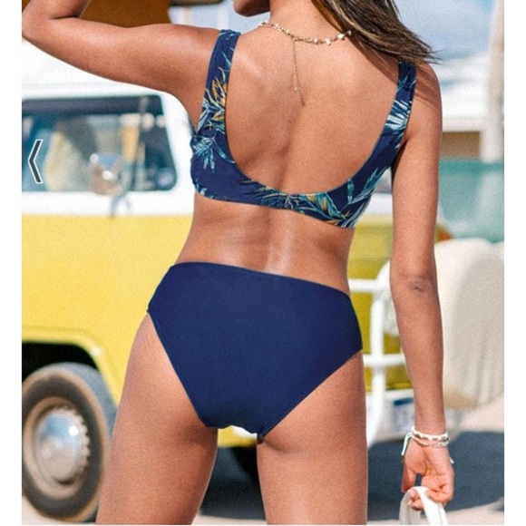 High Waisted Bikini Set 2 Piece Full Coverage Swimsuit Tummy Control Padded L - Picture 2 of 3